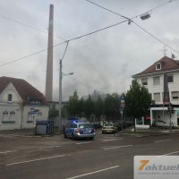 Brand mit sehr starker Rauchentwicklung in leerstehender Fabrikhalle (S-Feuerbach)